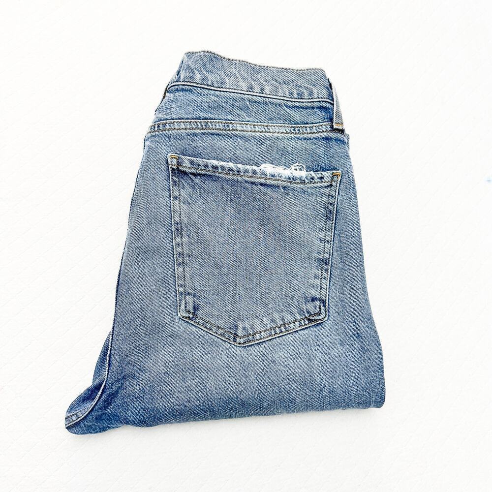 AGOLDE Nico Frayed Hem Button Fly Skinny Denim Jeans Size 28